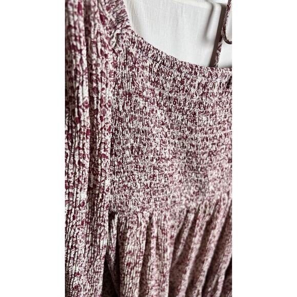 Lucy Paris Womens Small Tiered Floral Smocked Ballon Sleeve Mini Dress - Picture 4 of 8